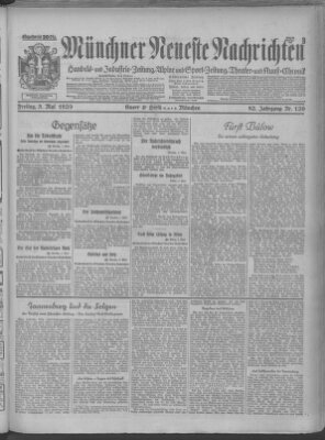 Münchner neueste Nachrichten Freitag 3. Mai 1929