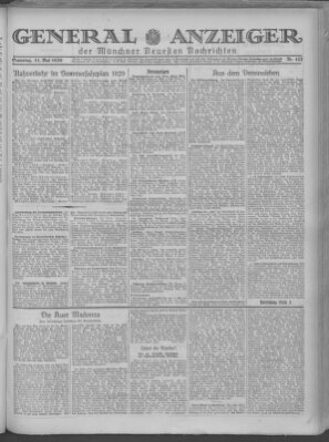 Münchner neueste Nachrichten Samstag 11. Mai 1929