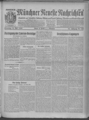 Münchner neueste Nachrichten Dienstag 14. Mai 1929