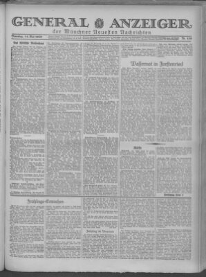 Münchner neueste Nachrichten Dienstag 14. Mai 1929