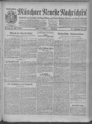 Münchner neueste Nachrichten Freitag 17. Mai 1929