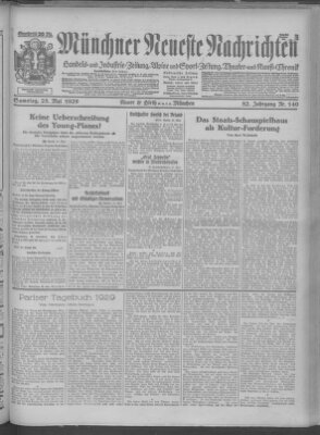 Münchner neueste Nachrichten Samstag 25. Mai 1929