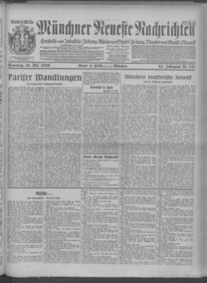 Münchner neueste Nachrichten Sonntag 26. Mai 1929