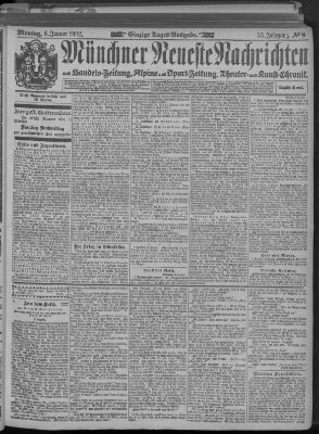 Münchner neueste Nachrichten Montag 6. Januar 1902