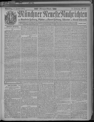 Münchner neueste Nachrichten Samstag 11. Januar 1902