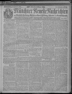 Münchner neueste Nachrichten Donnerstag 16. Januar 1902