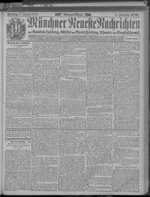 Münchner neueste Nachrichten Freitag 17. Januar 1902