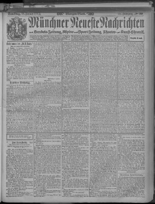 Münchner neueste Nachrichten Samstag 18. Januar 1902