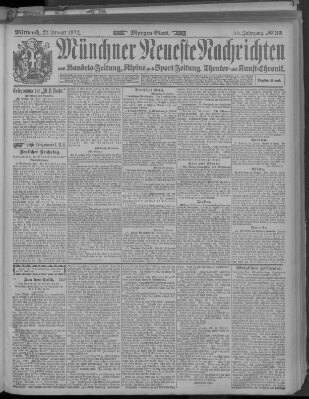 Münchner neueste Nachrichten Mittwoch 22. Januar 1902