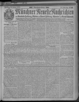 Münchner neueste Nachrichten Freitag 24. Januar 1902