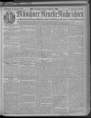 Münchner neueste Nachrichten Sonntag 26. Januar 1902