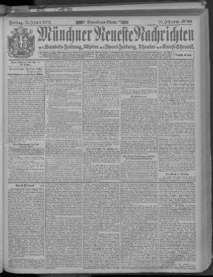 Münchner neueste Nachrichten Freitag 31. Januar 1902