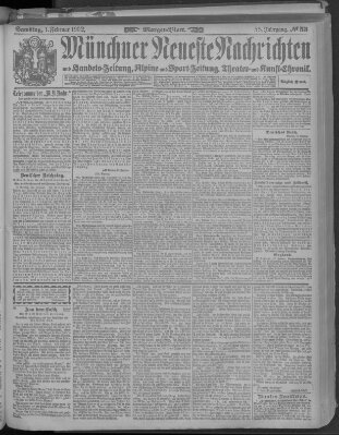 Münchner neueste Nachrichten Samstag 1. Februar 1902