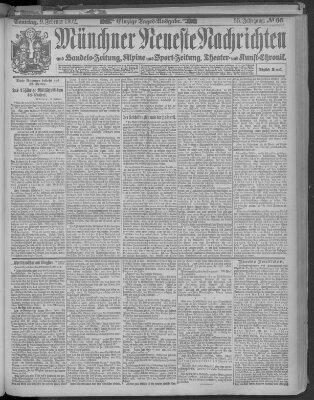 Münchner neueste Nachrichten Sonntag 9. Februar 1902