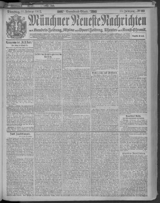 Münchner neueste Nachrichten Dienstag 11. Februar 1902