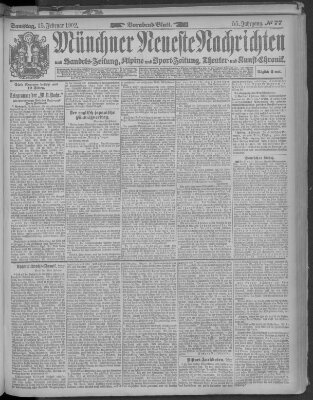 Münchner neueste Nachrichten Samstag 15. Februar 1902