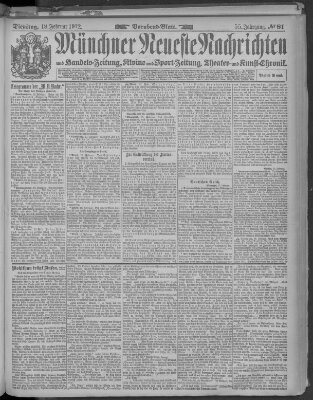 Münchner neueste Nachrichten Dienstag 18. Februar 1902