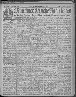 Münchner neueste Nachrichten Freitag 21. Februar 1902