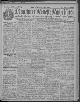 Münchner neueste Nachrichten Samstag 22. Februar 1902