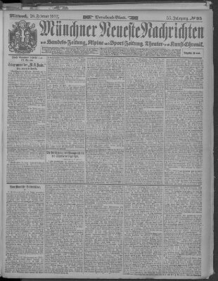 Münchner neueste Nachrichten Mittwoch 26. Februar 1902