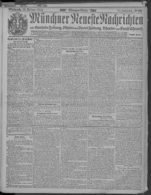 Münchner neueste Nachrichten Mittwoch 26. Februar 1902