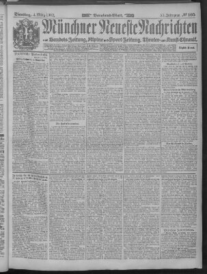 Münchner neueste Nachrichten Dienstag 4. März 1902