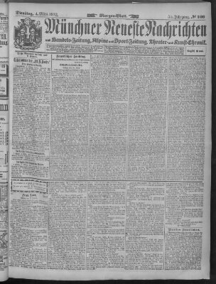 Münchner neueste Nachrichten Dienstag 4. März 1902