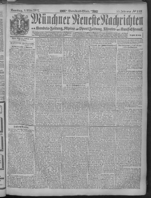 Münchner neueste Nachrichten Samstag 8. März 1902