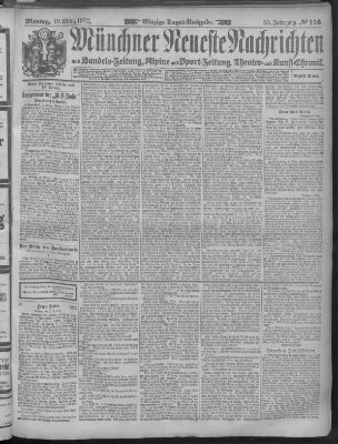 Münchner neueste Nachrichten Montag 10. März 1902