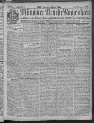 Münchner neueste Nachrichten Freitag 14. März 1902