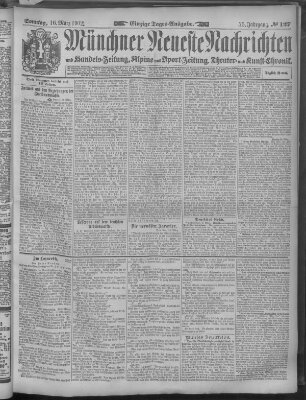 Münchner neueste Nachrichten Sonntag 16. März 1902