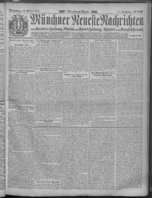 Münchner neueste Nachrichten Dienstag 18. März 1902