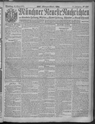 Münchner neueste Nachrichten Dienstag 18. März 1902