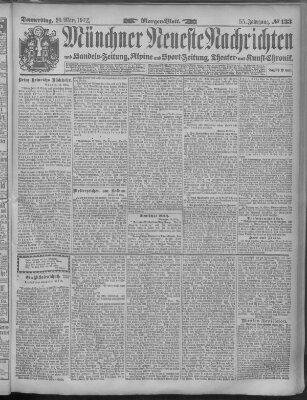 Münchner neueste Nachrichten Donnerstag 20. März 1902