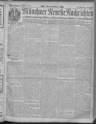 Münchner neueste Nachrichten Donnerstag 27. März 1902