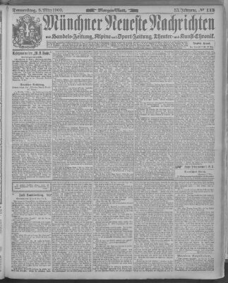 Münchner neueste Nachrichten Donnerstag 8. März 1900