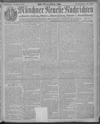 Münchner neueste Nachrichten Samstag 10. März 1900