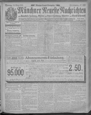 Münchner neueste Nachrichten Montag 19. März 1900