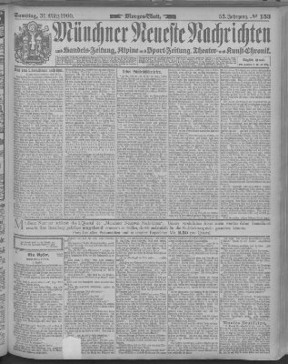 Münchner neueste Nachrichten Samstag 31. März 1900