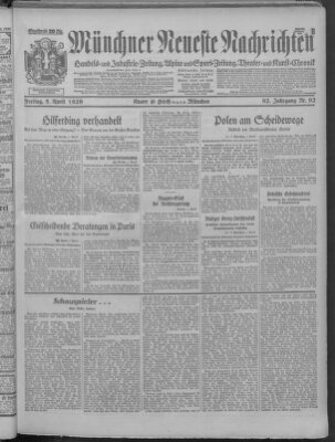 Münchner neueste Nachrichten Freitag 5. April 1929