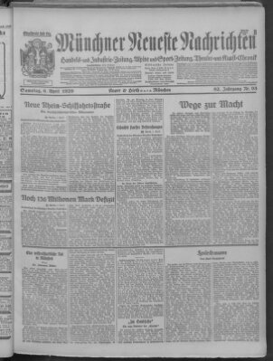 Münchner neueste Nachrichten Samstag 6. April 1929