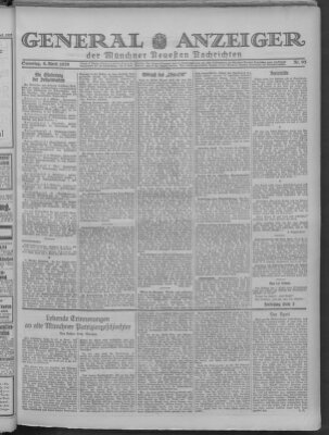 Münchner neueste Nachrichten Samstag 6. April 1929