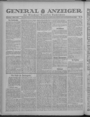 Münchner neueste Nachrichten Dienstag 9. April 1929