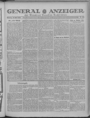 Münchner neueste Nachrichten Dienstag 16. April 1929