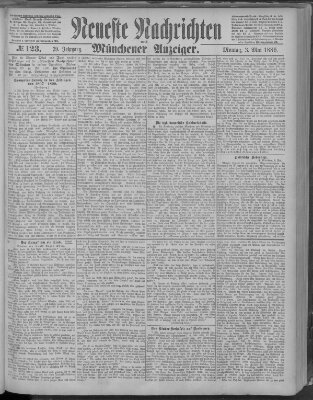 Neueste Nachrichten und Münchener Anzeiger (Münchner neueste Nachrichten) Montag 3. Mai 1886