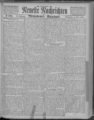 Neueste Nachrichten und Münchener Anzeiger (Münchner neueste Nachrichten) Donnerstag 6. Mai 1886