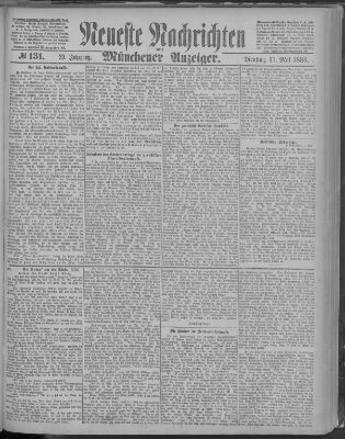 Neueste Nachrichten und Münchener Anzeiger (Münchner neueste Nachrichten) Dienstag 11. Mai 1886