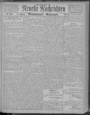 Neueste Nachrichten und Münchener Anzeiger (Münchner neueste Nachrichten) Mittwoch 19. Mai 1886