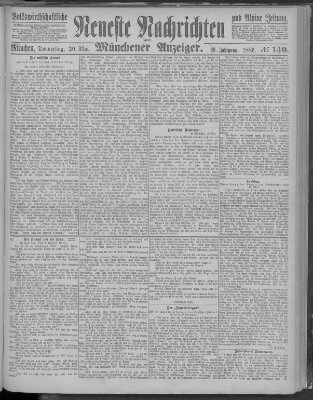 Neueste Nachrichten und Münchener Anzeiger (Münchner neueste Nachrichten) Donnerstag 20. Mai 1886