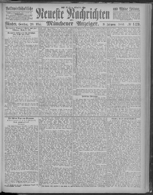 Neueste Nachrichten und Münchener Anzeiger (Münchner neueste Nachrichten) Samstag 29. Mai 1886